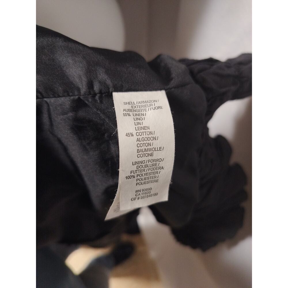 Double Breasted Linen & Cotton Ruffled Jacket, Size S - Picture 10 of 11